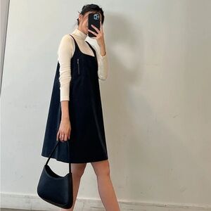 Oak + Fort COTTON NYLON BLEND MINI DRESS Navy NWT